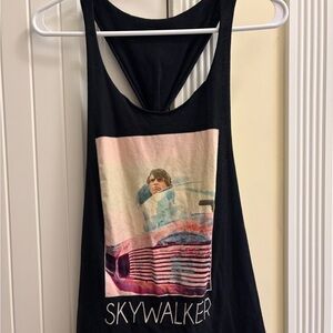 Star Wars Black Tank Top with Yellow Logo Accent